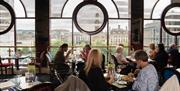 People eating in the theatre restaurant