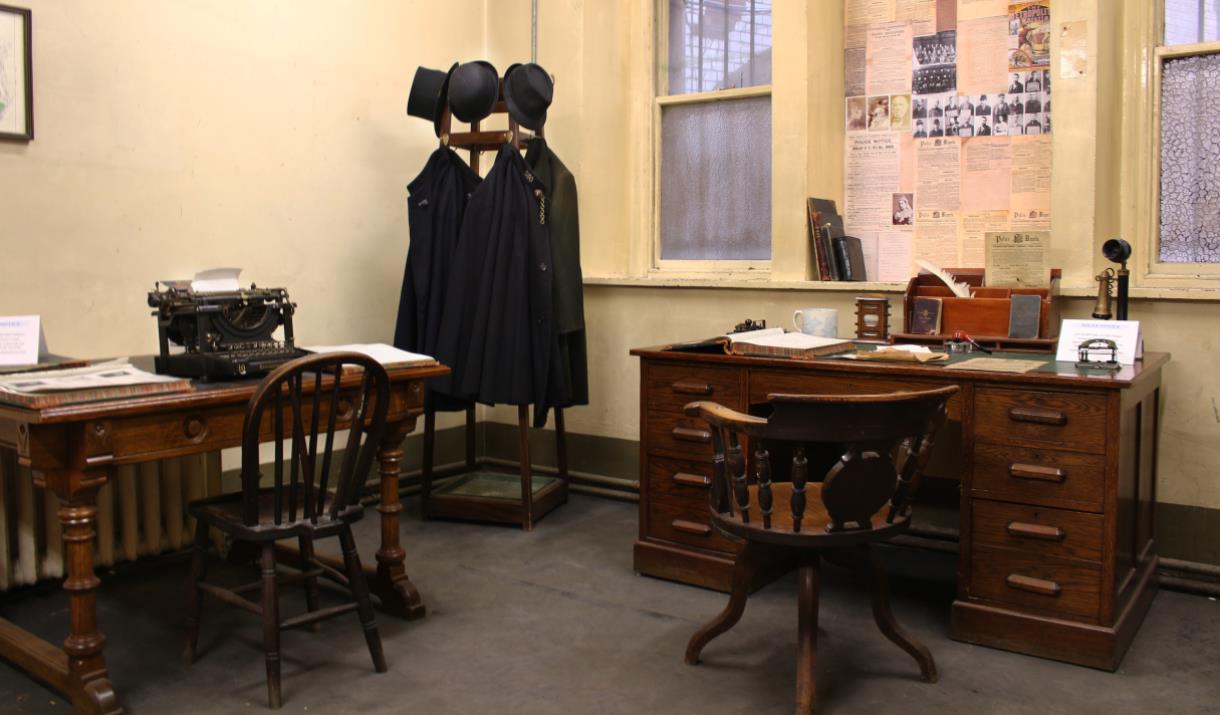 Interior of Victorian police station.