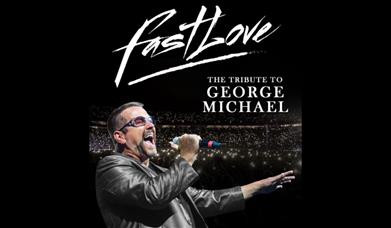 A poster advertising the concert featuring a George Michael tribute artist
