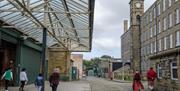 Exterior of an old mill building