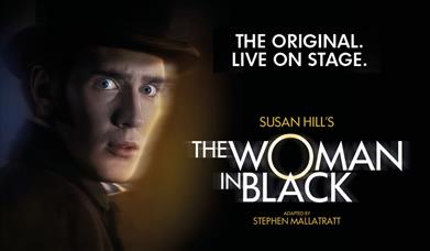 A poster advertising the show, featuring a picture of a haunted-looking young man