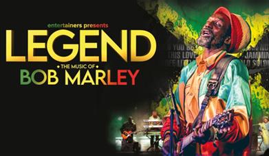 A poster advertising the show, featuring a Bob Marley tribute artist.